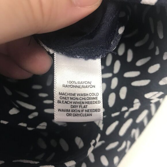 Ann Taylor LOFT Crop Pant Womens 6P 6 Petite Navy White Wide Leg Side Zip - Picture 6 of 11